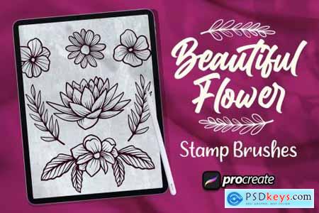 Beautiful Flower Brush Stamp
