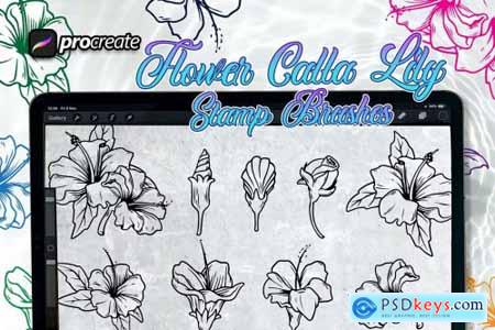 Flower Calla Lily Brush Stamp