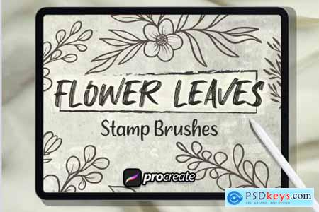 Flower Leaves Brush Stamp