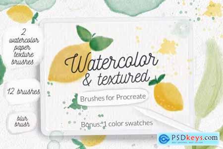 Watercolor texture aquarelle brushes