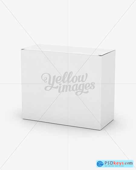 Small White Cardboard Box Mockup - 25 Angle Front View (High-Angle Shot) 10793