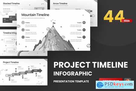 Project Timeline 4 Doodle PowerPoint Template DDDPE7C
