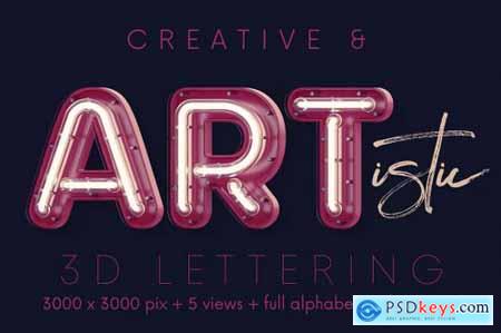 Neon & Matte - 3D Lettering