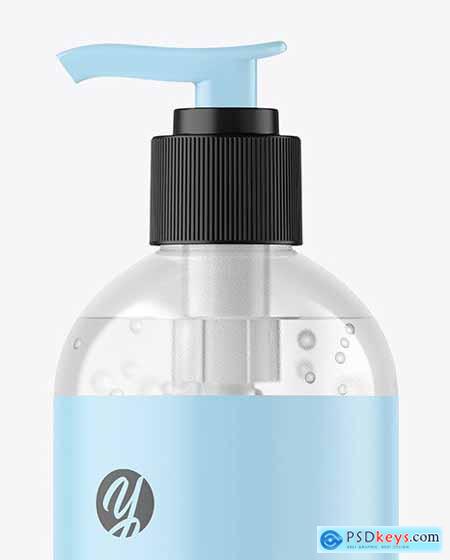 Clear Cosmetic Bottle with Pump Mockup 95343