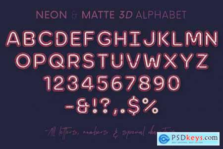 Neon & Matte - 3D Lettering