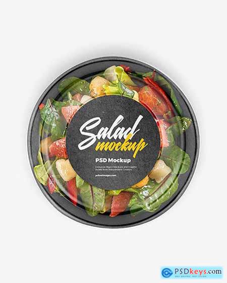 Paper Bowl With Fish and Grapefruit Salad Mockup 95355
