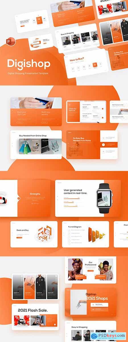 Digishop Digital Shopping PowerPoint Template