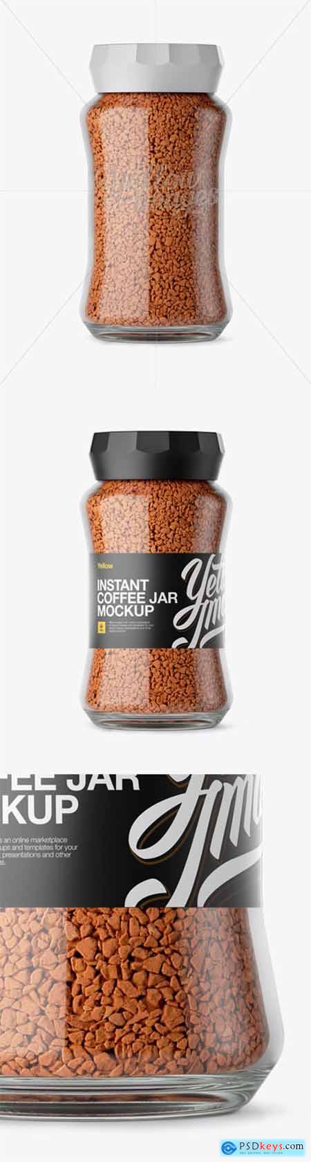 Clear Glass Jar With Instant Coffee Mockup 13617