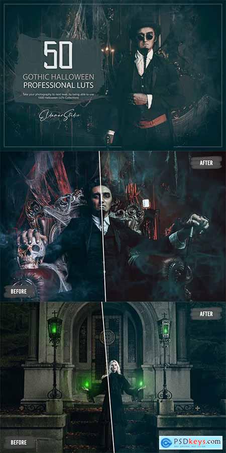 50 Gothic Halloween LUTs and Presets Pack