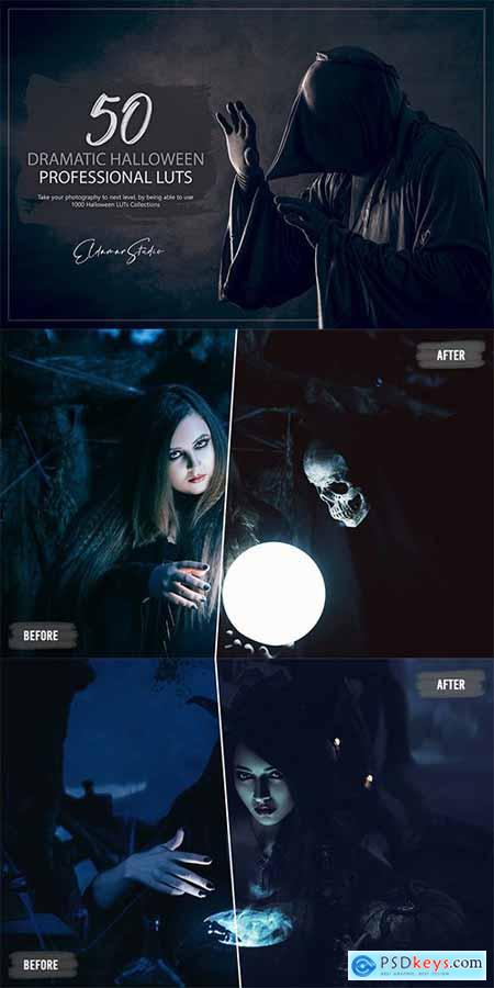 50 Dramatic Halloween LUTs and Presets Pack