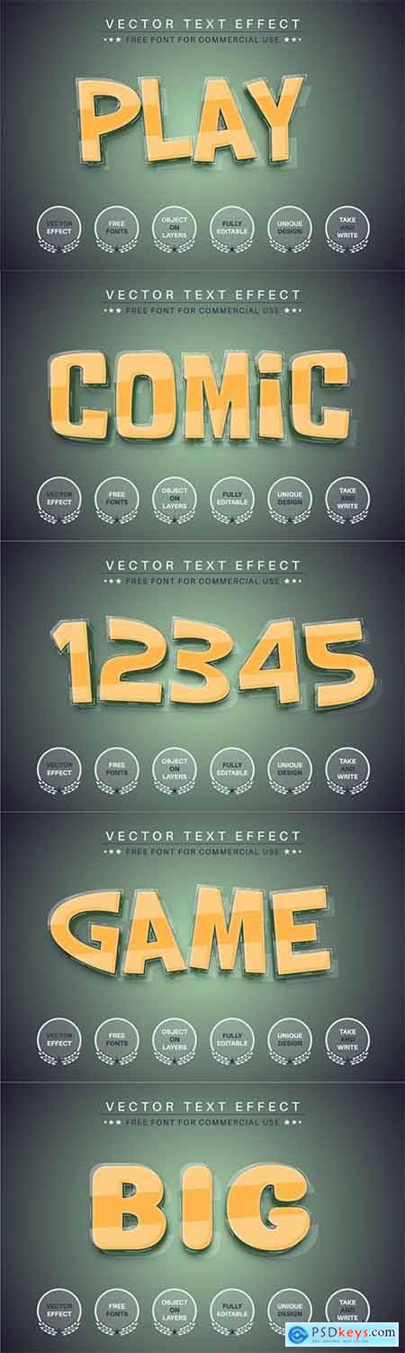 Play game - editable text effect, font style