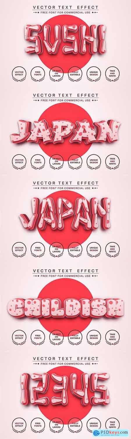 Sushi - editable text effect, font style