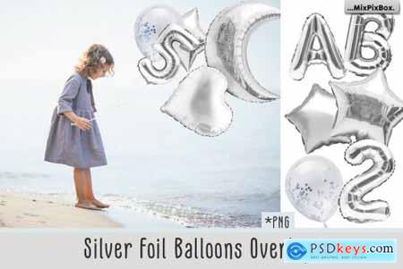 Silver Foil Balloons Photo Overlays 5814687