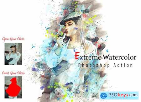 Extreme Watercolor Photoshop Action 7080961