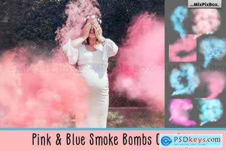 Pink and Blue Smoke Bombs Overlays 6033023