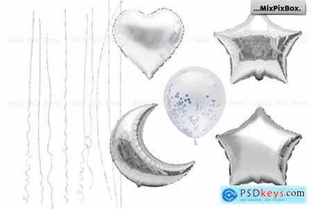 Silver Foil Balloons Photo Overlays 5814687
