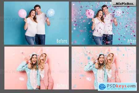 Pink and Blue Confetti Overlays 6032880