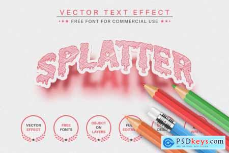 Splatter Red Drawing - Editable Text 6828773