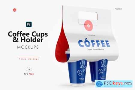 Coffee Cups and Holder Mockup 5686557
