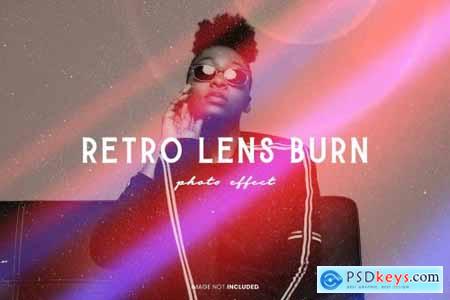 Retro lens burn photo effect