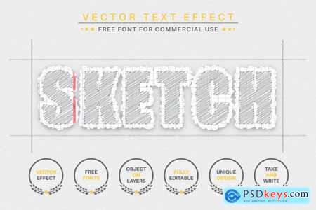 Hatching Paper Editable Text Effect 7083205