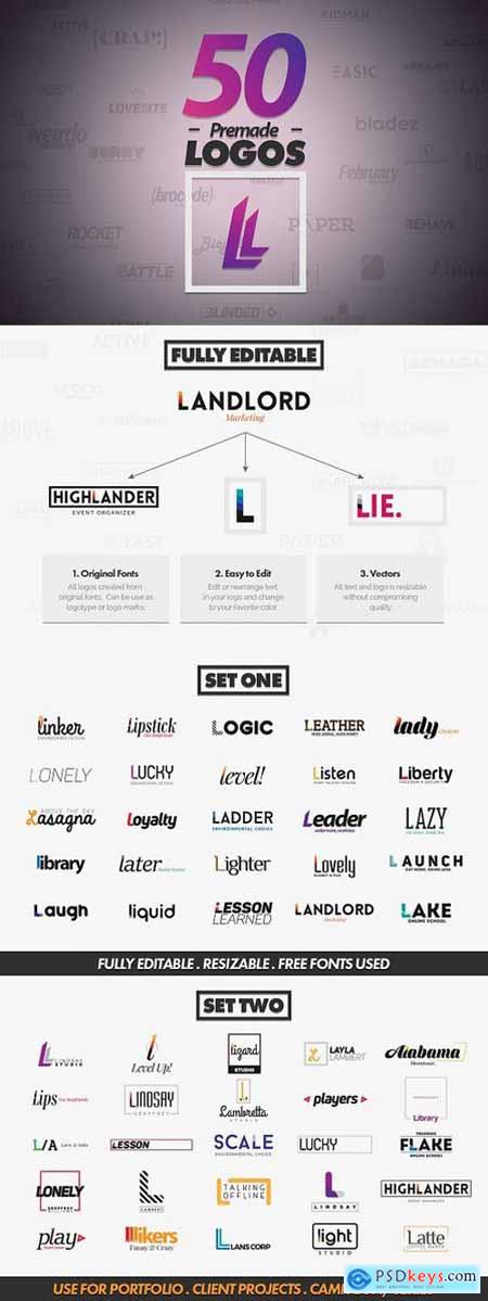 50 Letter L Logos Bundle