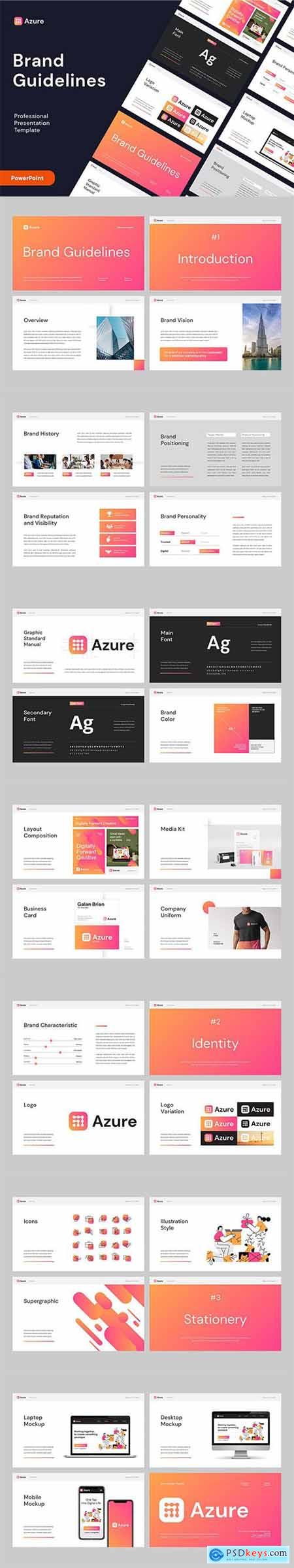 AZURE - Brand Guidelines Powerpoint, Keynote and Google Slides Template