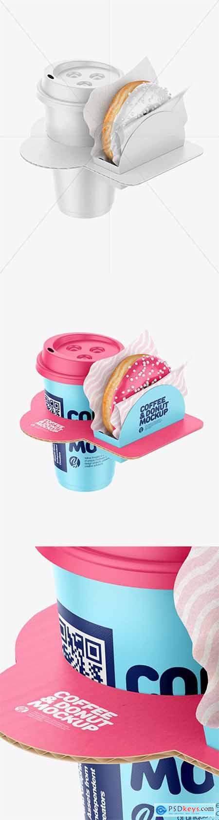 Coffee Cup with Donut in Holder Mockup 38867