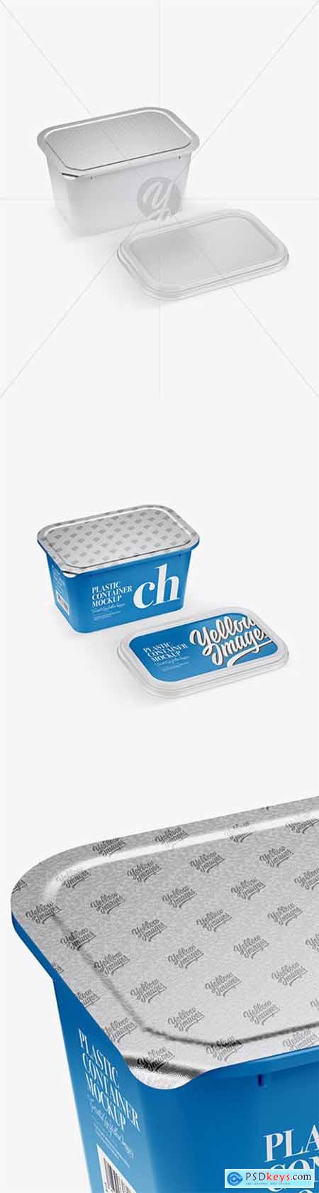 Opened Matte Plastic Container Mockup - Half Side View 20851