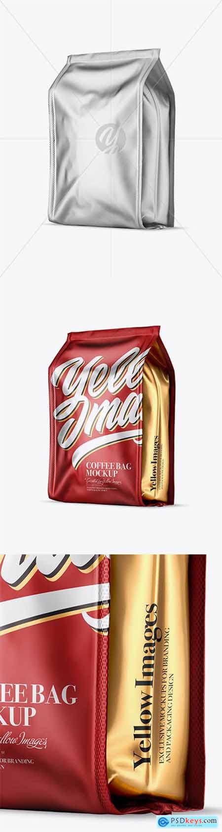 Matte Metallic Coffee Bag Mockup - Half Side View 22191