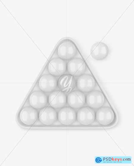 Billiards Snooker Pool Balls and Triangle mockup 94188