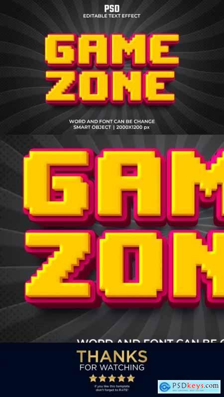 Game zone 3d Editable Text Effect style 36700020