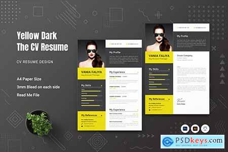 Yellow And Dark CV Resume