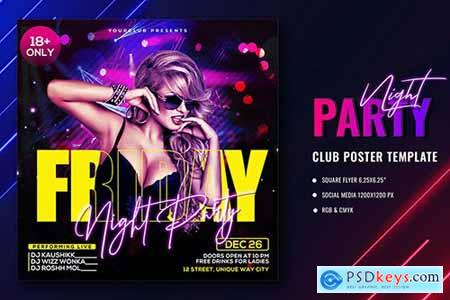 Club Night Party Poster Template