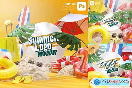 Logo Mockup Summer Beach Accessories 3D Pack