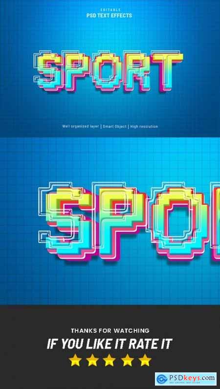 Sport Glass Colorful Editable Text Effect PSD 36303346