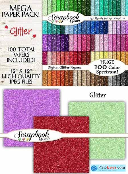 100 Colors Glitter Papers