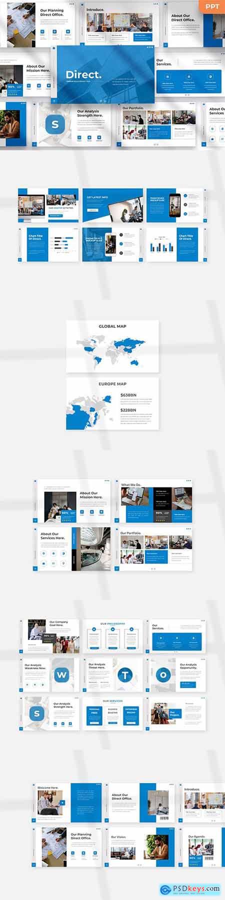 Direct - Startup - Powerpoint, Keynote and Google Slides Template