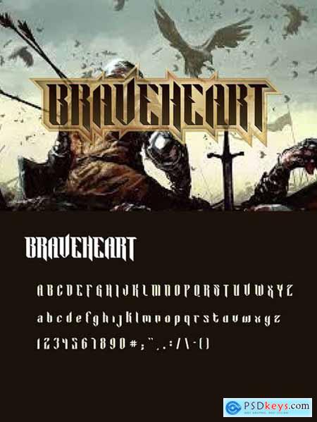 braveheart font for photoshop free download