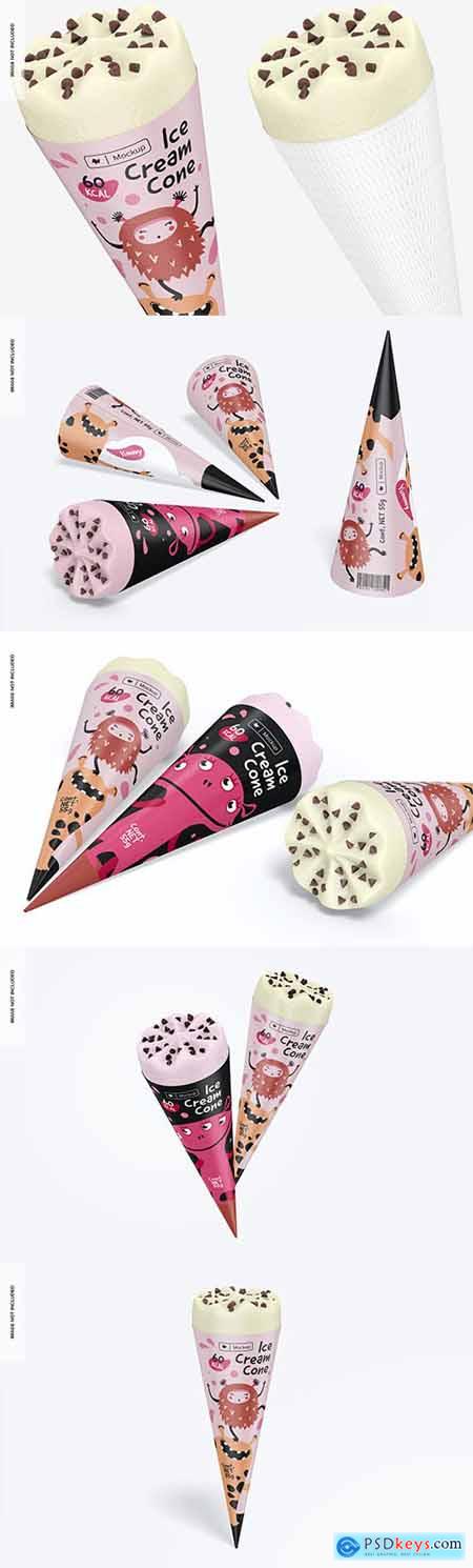 Ice cream paper cones mockup