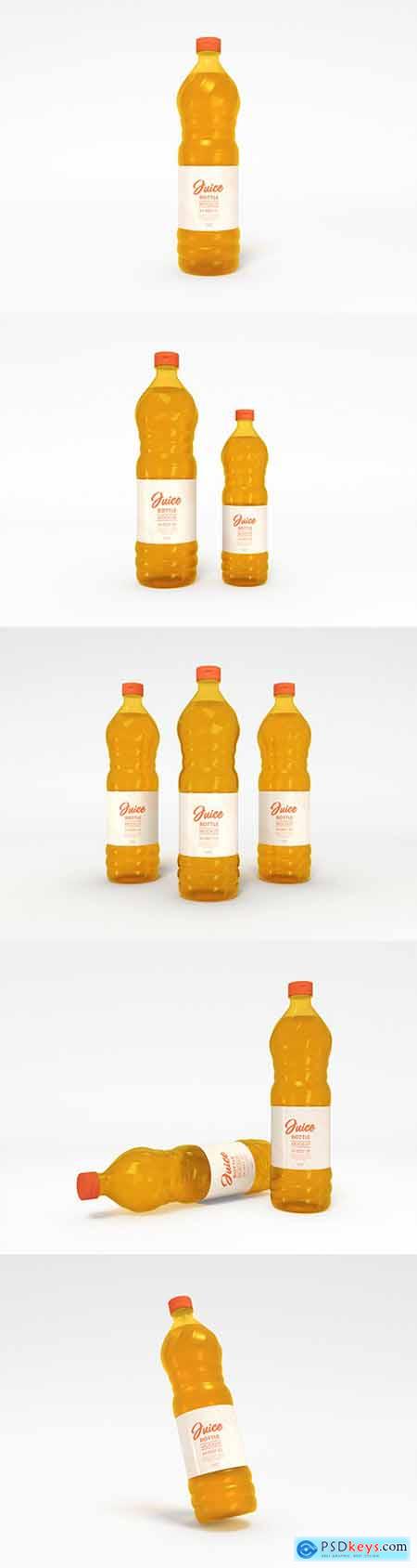 Plastic juice bottle packaging mockup