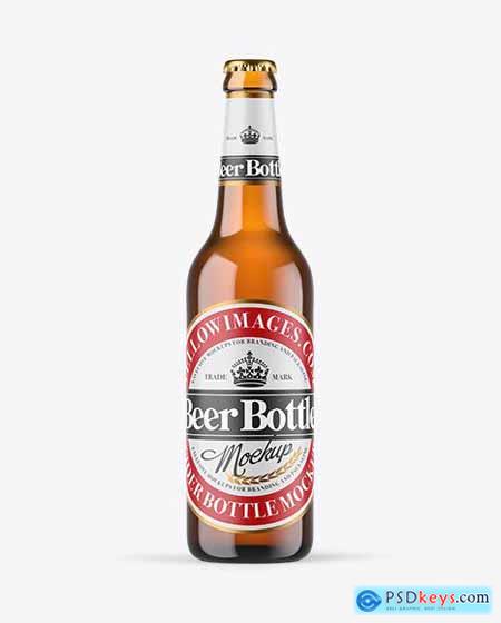 Amber Glass Beer Bottle Mockup 88333