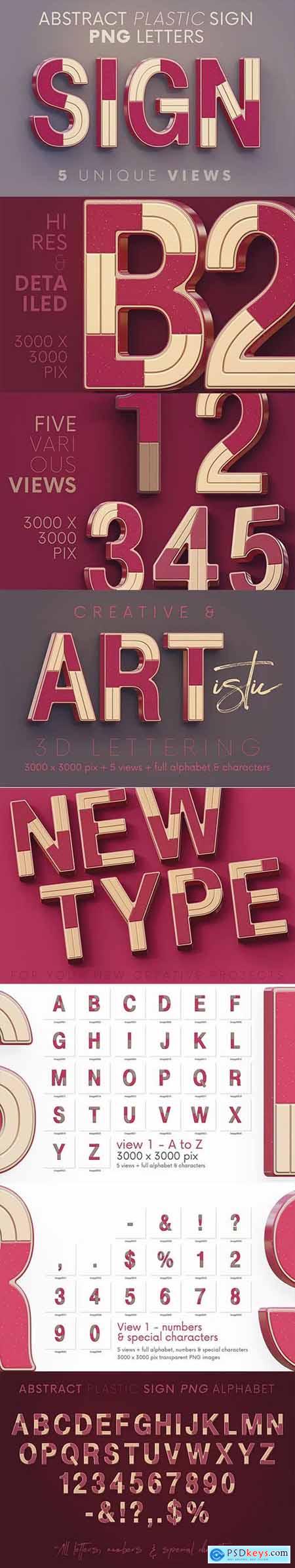 Abstract Plastic Sign - 3D Lettering