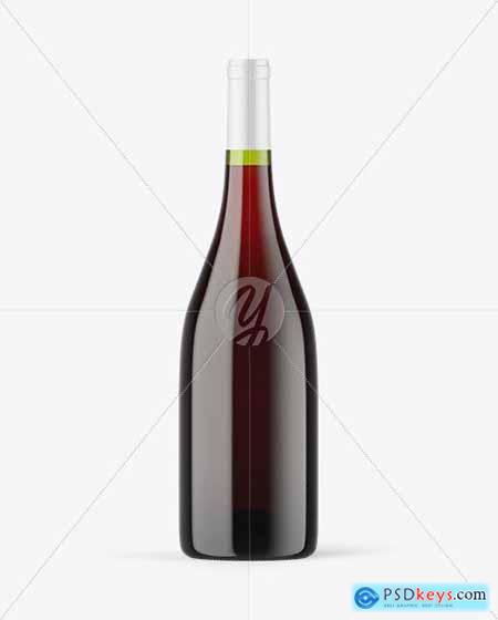 Green Glass Red Wine Bottle Mockup 88541
