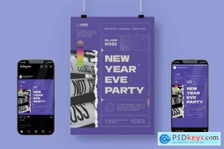 New Year Eve Party Poster Template