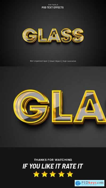 Gold Glass 3D Style Editable Text Effect 36936216