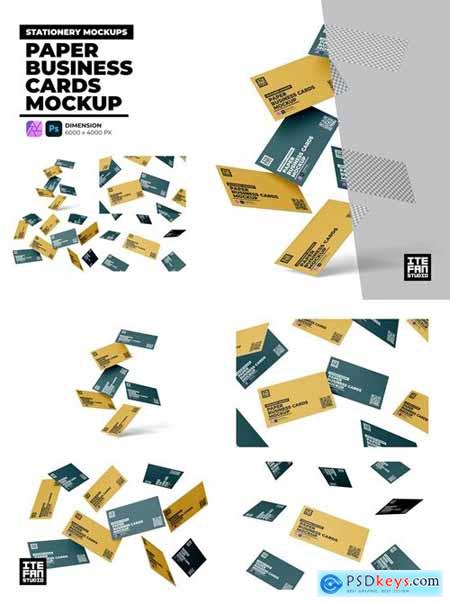 Paper Business Cards Mockup