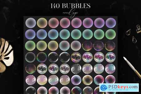 140 Bubbles Overlays, Photoshop Soap Bub