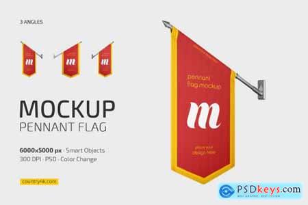 Pennant Flag Mockup Set 7094664