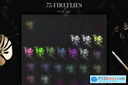 75 Fireflies Overlays, Fairy Overlay